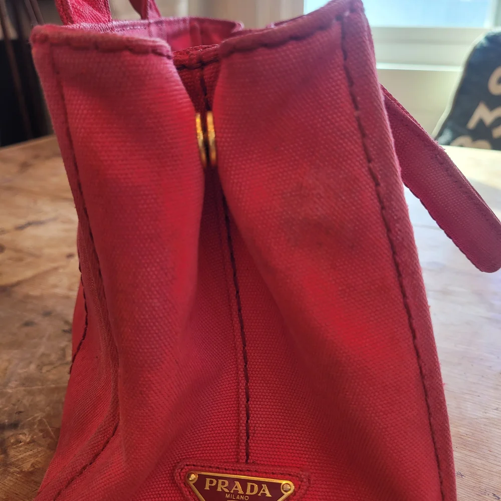 Prada Pink Canapa Canvas Tote Bag